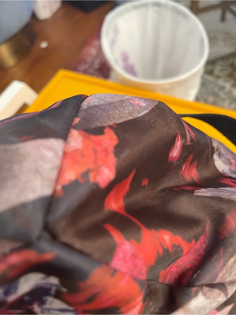 Danskin Floral Tote in Black with Pink and Purple Accents
